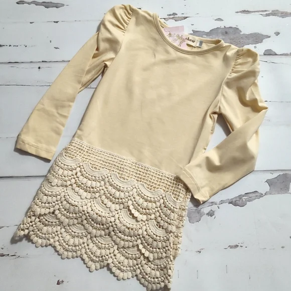 Ceeam Dress With Crochet Lace Ruffles Rodeo Western Hippie Dress - Picture 2 of 4